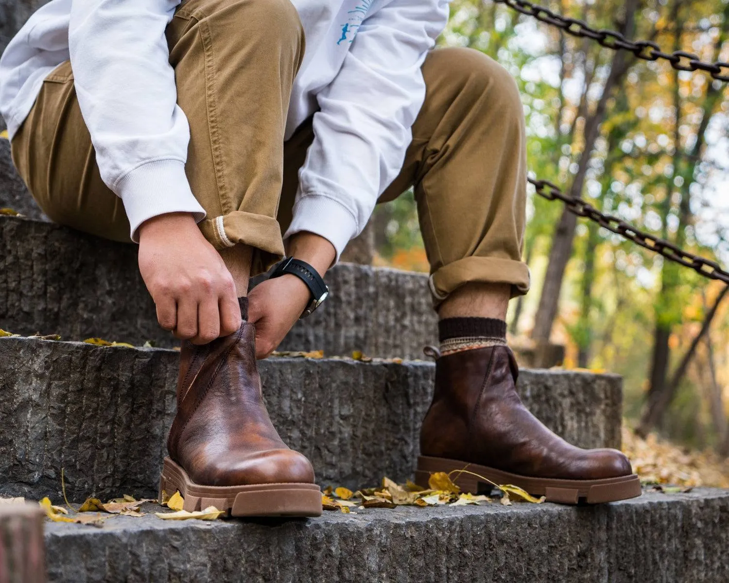 Men's Retro High-Top Work Boots | Thick Sole Soft Leather Motorcycle