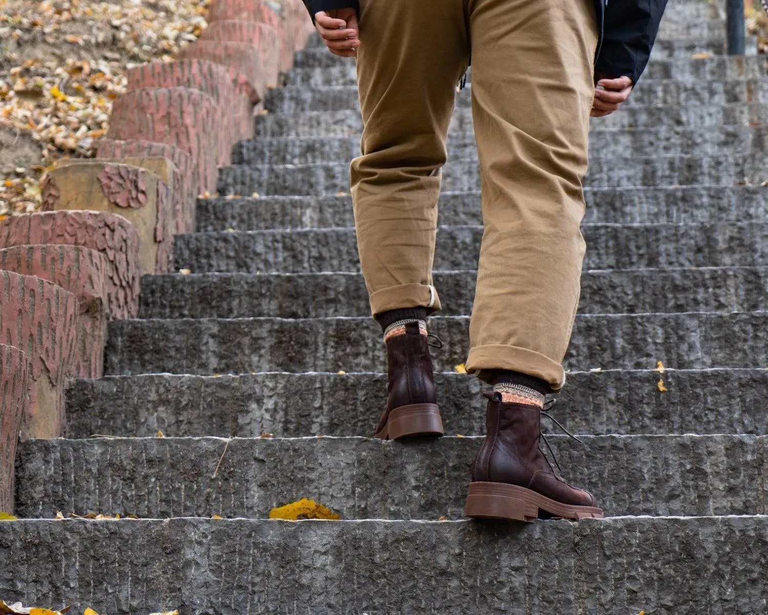 Men's Retro High-Top Work Boots | Thick Sole Soft Leather Motorcycle