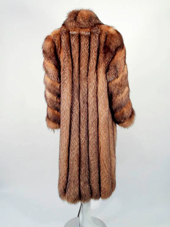 MICHAEL FORREST Honey Brown Crystal, Fox Fur Coat Collar