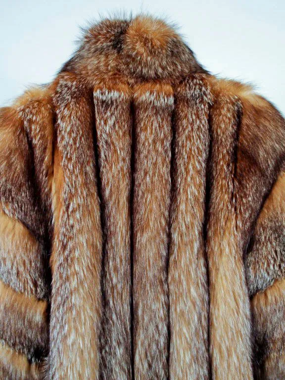 MICHAEL FORREST Honey Brown Crystal, Fox Fur Coat Collar