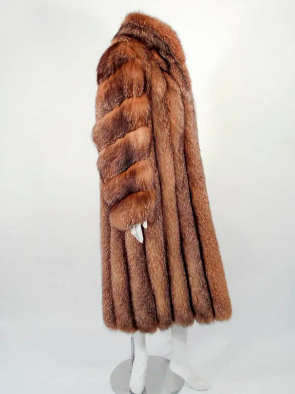 MICHAEL FORREST Honey Brown Crystal, Fox Fur Coat Collar