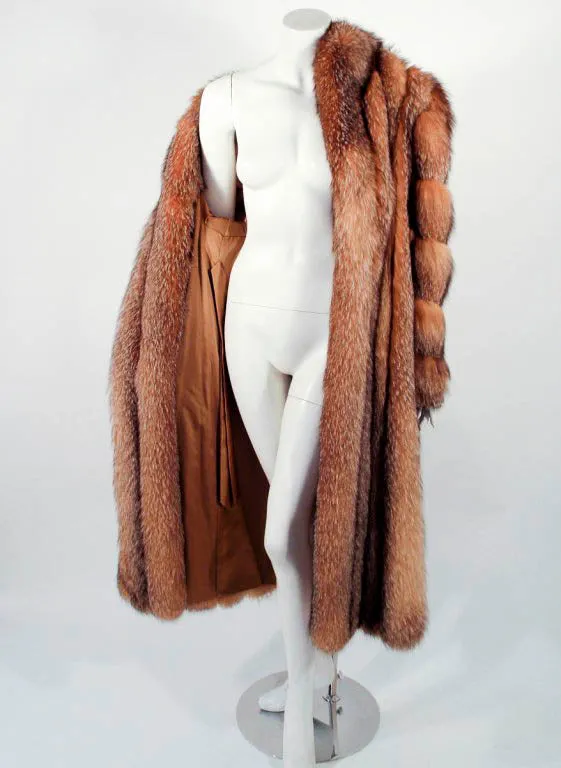 MICHAEL FORREST Honey Brown Crystal, Fox Fur Coat Collar