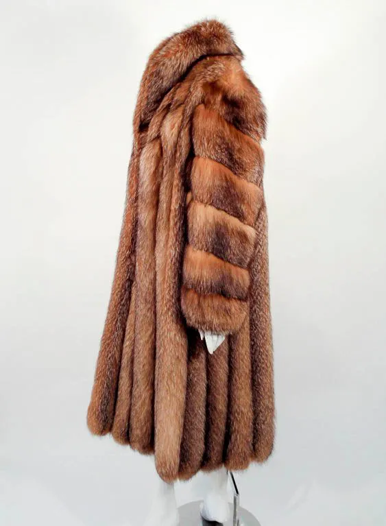 MICHAEL FORREST Honey Brown Crystal, Fox Fur Coat Collar