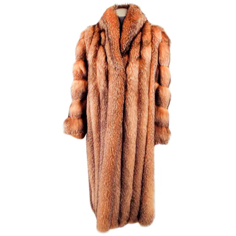 MICHAEL FORREST Honey Brown Crystal, Fox Fur Coat Collar