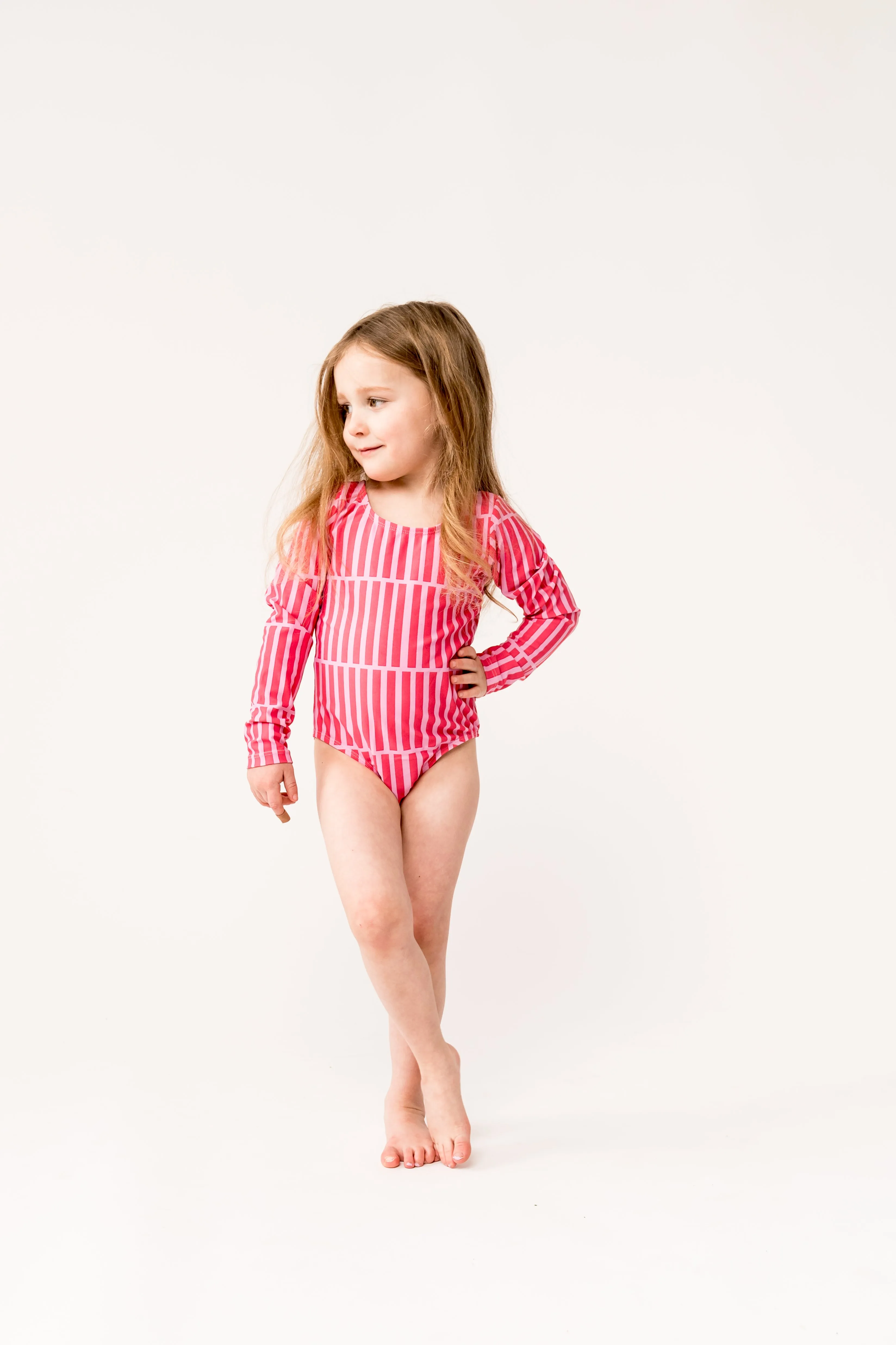 Mini Surfer Girl One Piece | Pink Stripe