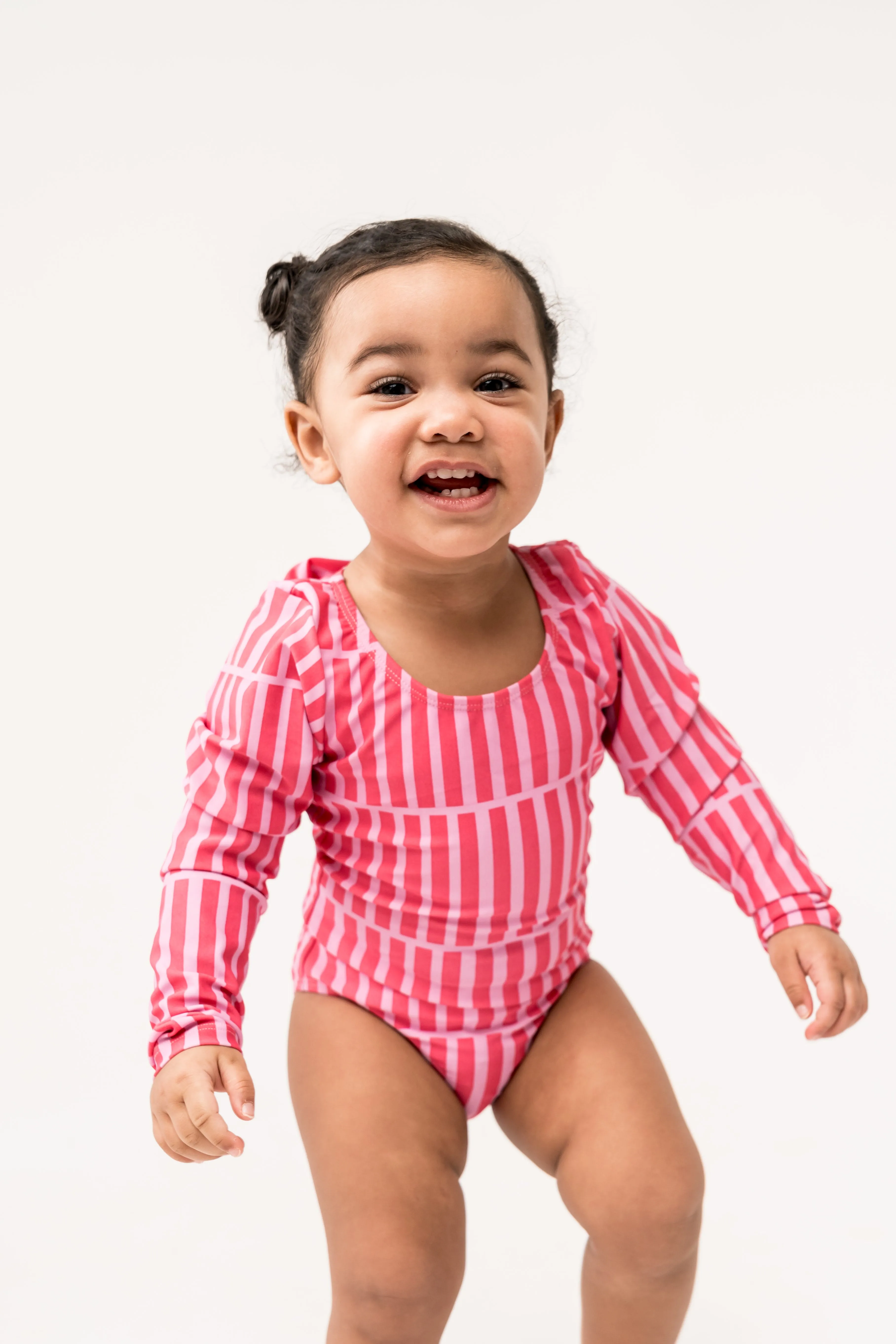 Mini Surfer Girl One Piece | Pink Stripe