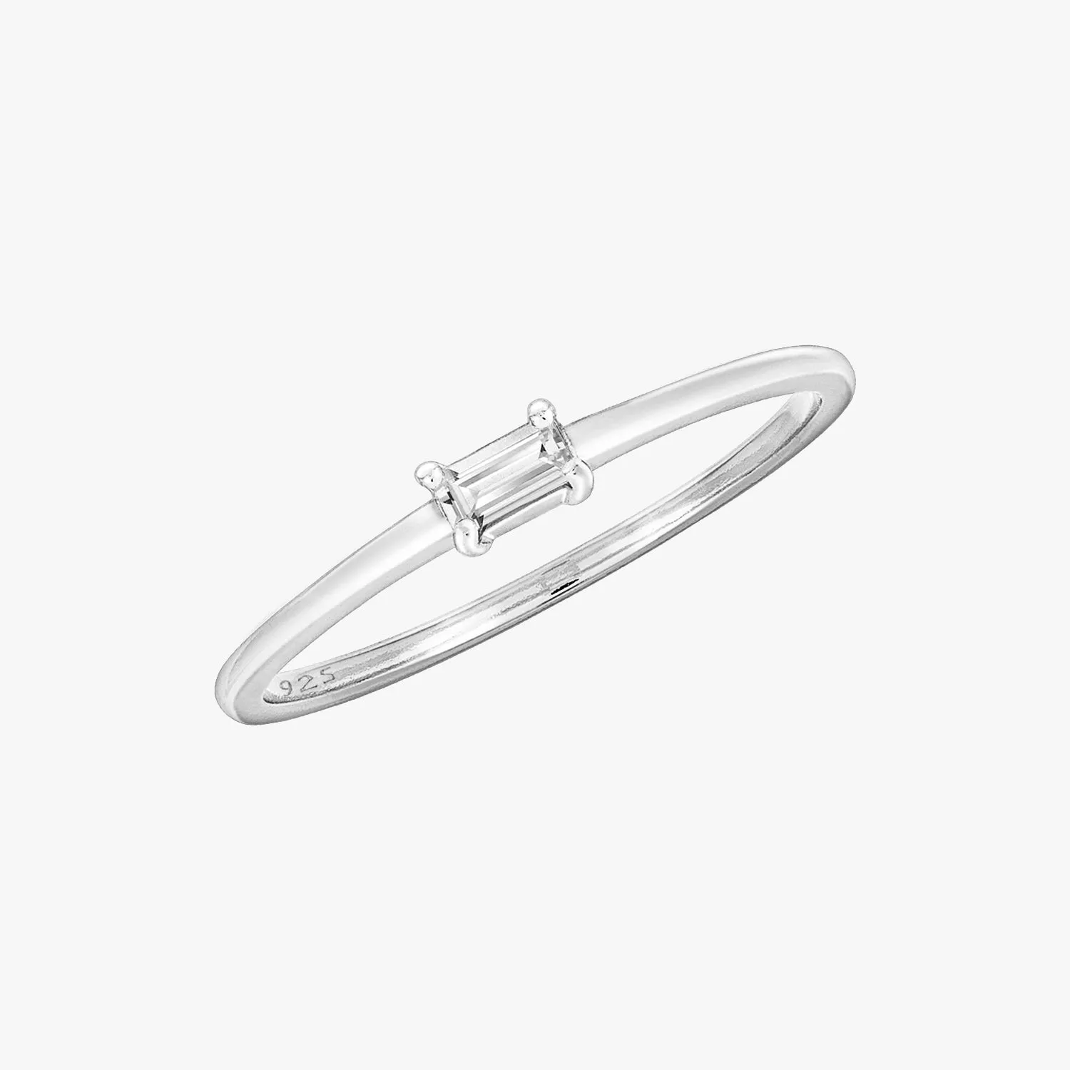 Minimal Baguette Ring Silver