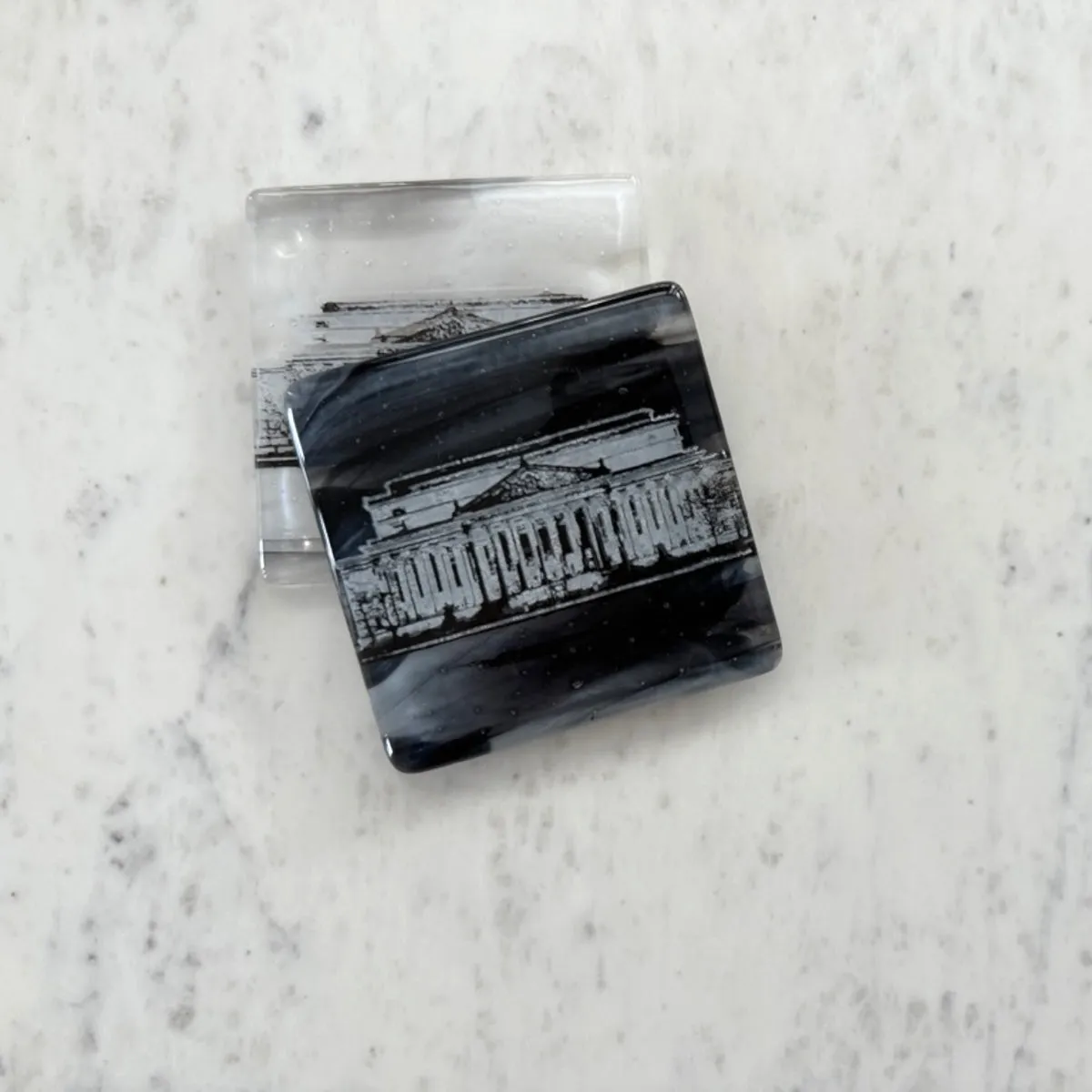 National Archives Building Fused Glass Coaster