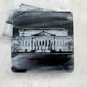 National Archives Building Fused Glass Coaster