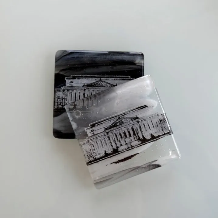 National Archives Building Fused Glass Coaster