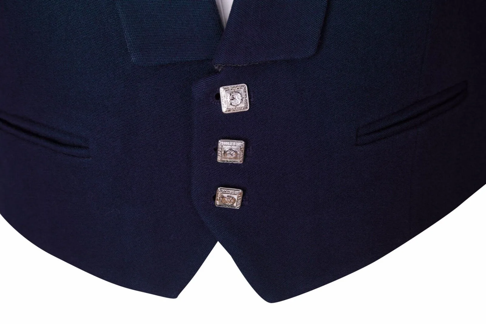 Navy Blue Prince Charlie Kilt Waistcoat - Ex Hire