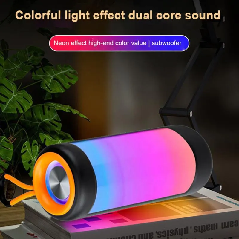 New Bluetooth Speaker HIFI Stereo Sound High Volume Subwoofer Creative Led Colorful Lights Outdoor Portable Wireless Sound