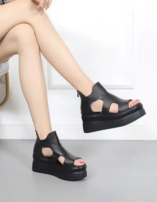 Open Toe Summer Platform Sandals Black