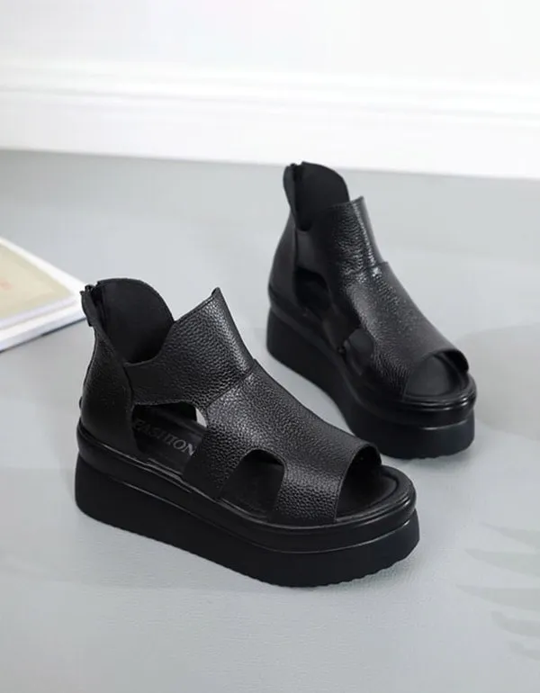 Open Toe Summer Platform Sandals Black