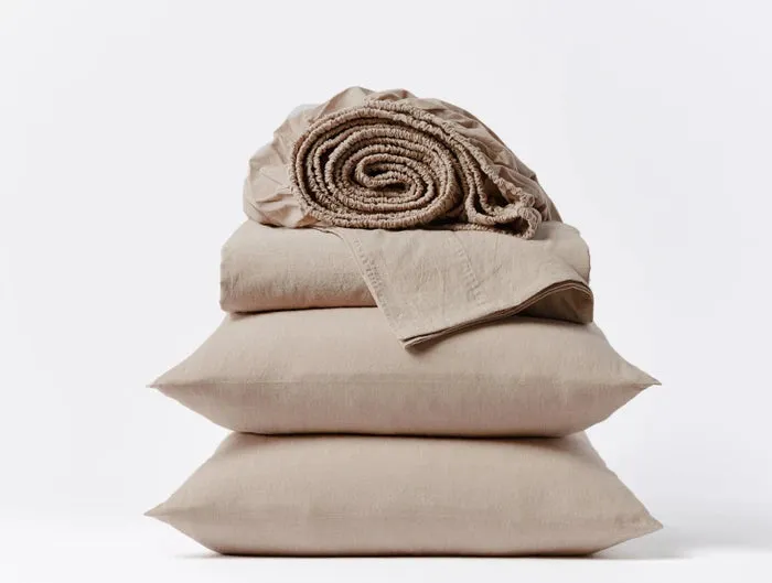 Organic Crinkled Percale Sheets