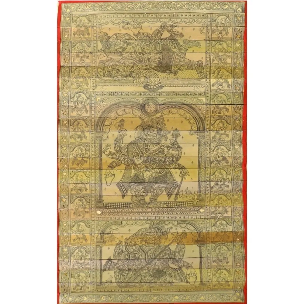 Pattachitra Gajanana Palm leaf engraving