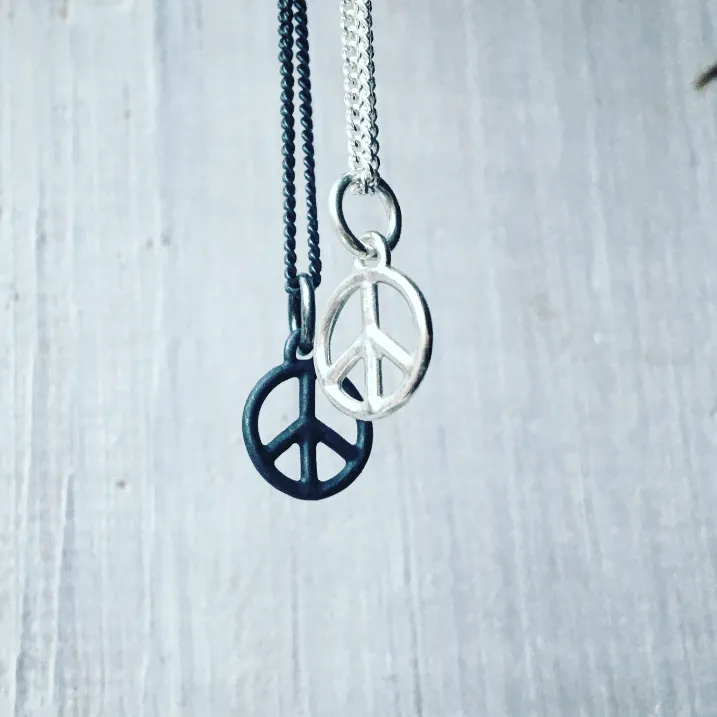 Peace Sign No.1 Tiny Charm Necklace