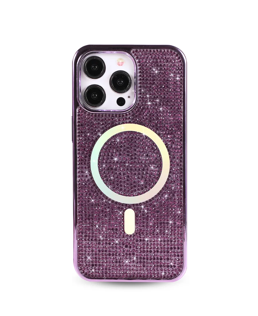 Purple Crystal Glam MagSafe Phone Case