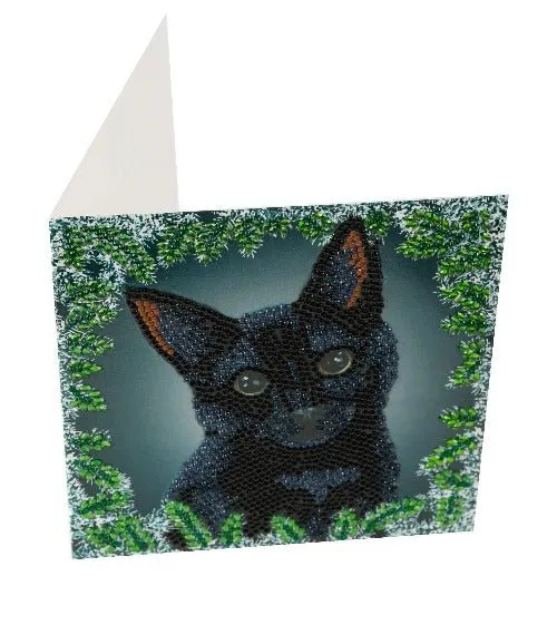 "Christmas Cat" Crystal Art Card 18x18cm