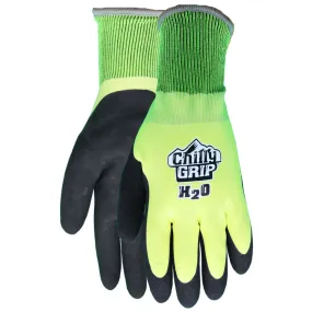 Red Steer Chilly Grip A324 H2O Waterproof Thermal-lined Black/Hi-Vis Large Full Fingered Work & General Purpose Gloves - Nitrile Over Dip Coating, Sizes M-XXL