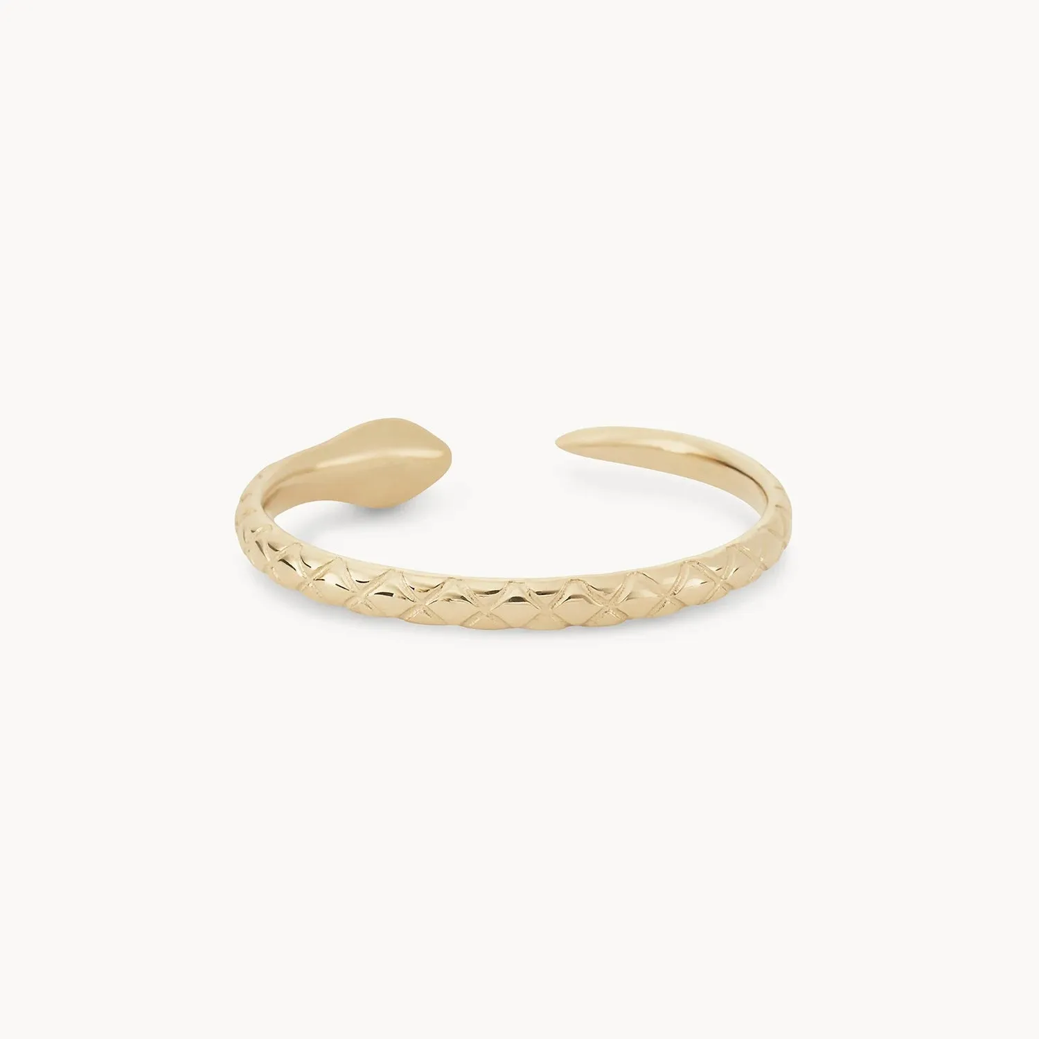 revival diamond snake ring - 14k yellow gold