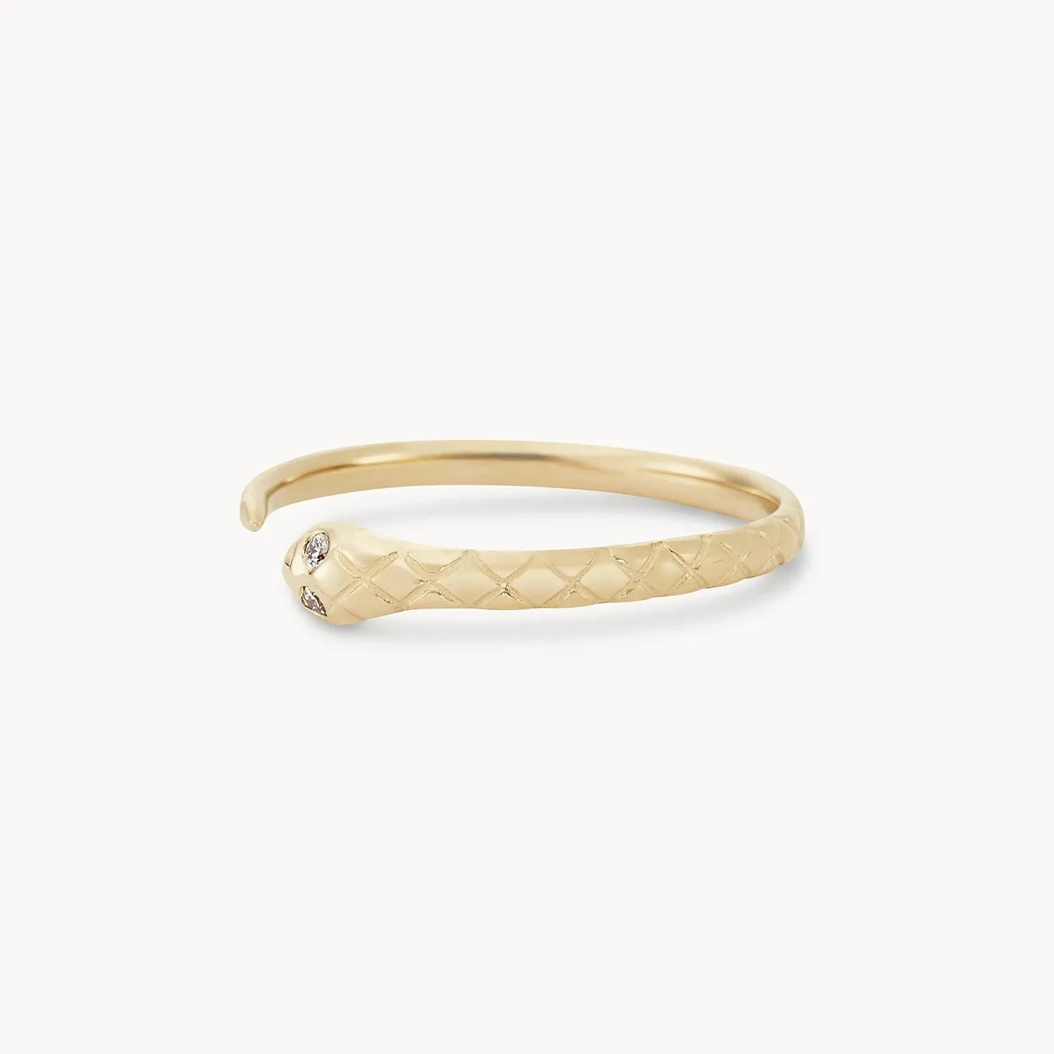 revival diamond snake ring - 14k yellow gold