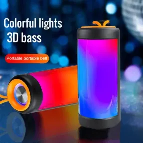 Stereo Bluetooth Speaker High Volume Subwoofer Creative Led Colorful Lights Portable FM Radio Outdoor Wireless Column Audio