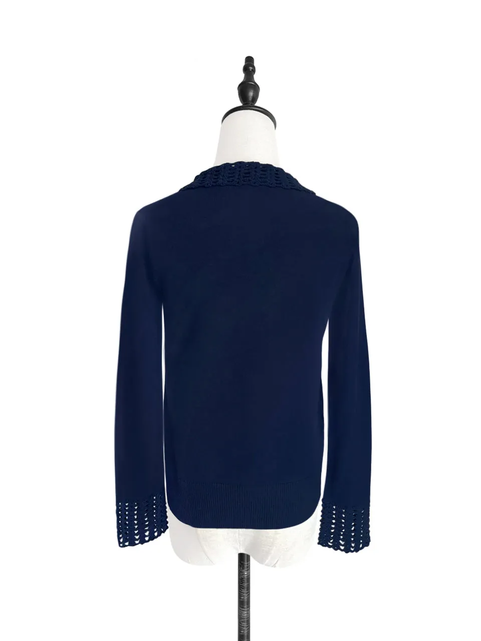 Surprise Sale! Crochet Details Cashmere Wool Blend Jumper