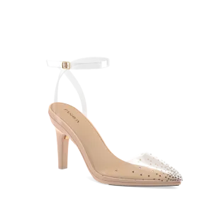 The D'Orsay - Sand Transparent Rhinestone   Stiletto Heel Kit 4 Sand