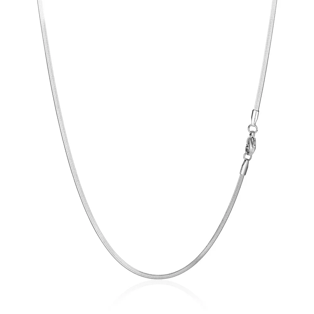 Thin Silver Flat Snake Chain (2MM)