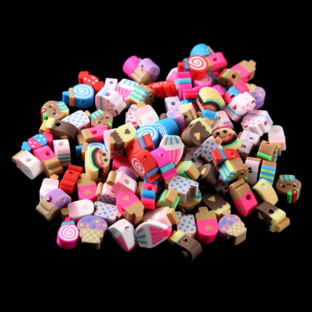 Wholesale 100pcs/pack National Flag 10mm Mixed Soft Pottery Sliced Beads